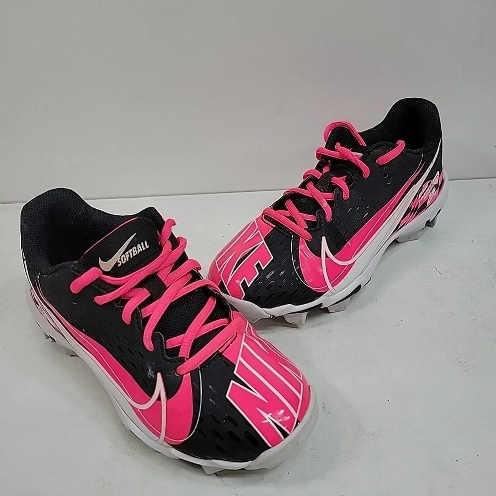 Nike‎ Jr Football Cleats Pink Black Youth Size 3.5Y Soccer Cleats Youth